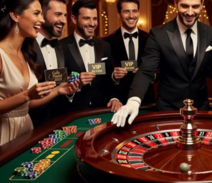 Ukázková ruleta v elegantním eventovém prostoru, kde hosté sledují průběh hry